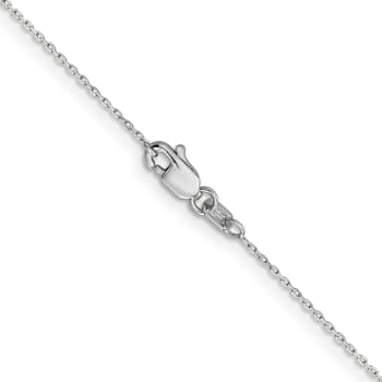 Rhodium Over 10k White Gold 0.8mm Diamond-Cut Cable 16 Inch Chain