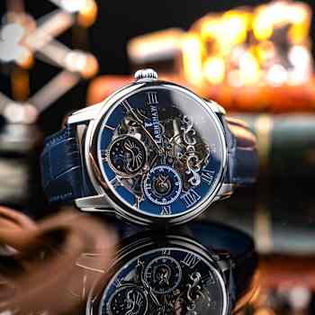 Thomas Earnshaw Longitude Automatic Blue Dial Blue Stainless Steel Band
Skeleton Watch