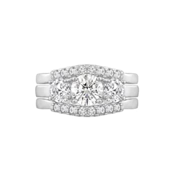 White Cubic Zirconia Platinum Over Sterling Silver Ring 2.57ctw