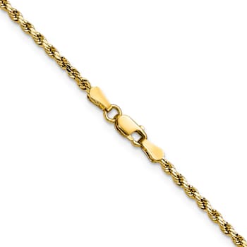14k Yellow Gold 2.25mm Diamond-Cut Rope 24 Inch Chain
