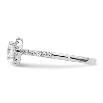 Rhodium Over 14K White Gold Eternal Promise Lab Grown Diamond Halo Ring