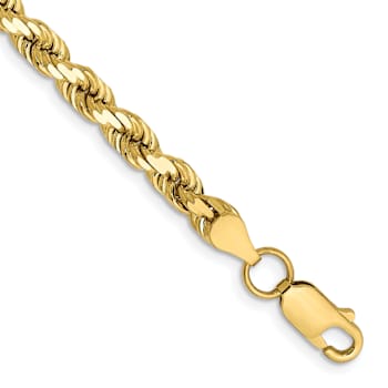 10k Yellow Gold 4.5mm Diamond-Cut Rope Link Bracelet