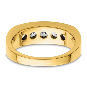 14K Yellow Gold Lab Grown Diamond SI1/SI2, G H I, Black Rhodium Men's Ring