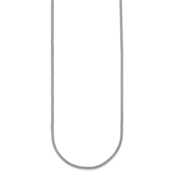Rhodium Over Sterling Silver Polished 1.8mm Franco 18 Inch Chain