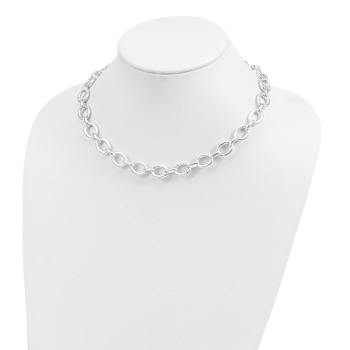 Sterling Silver Polished Fancy Link Necklace