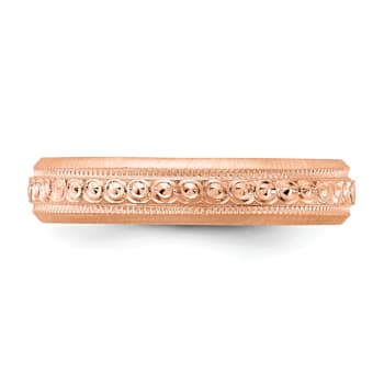 14K Rose Gold 3mm Design Etched Wedding Band