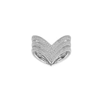 White Cubic Zirconia Platineve Band Ring 0.68ctw