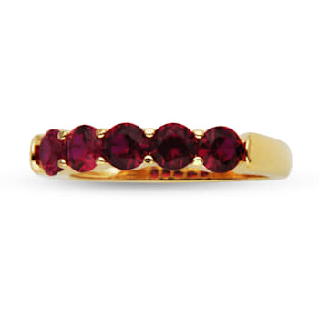 Lab Created Ruby 18k Yellow Gold Over Sterling Silver Ring 1.30ctw