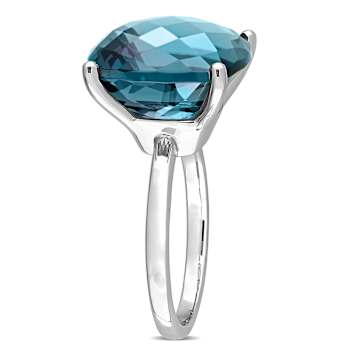 London Blue Topaz 14K White Gold Ring 19.24ctw