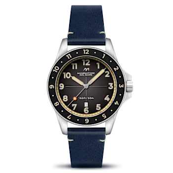 Dominatore Del Mare Bandiera Black Dial White Bezel Blue Stainless Steel
Band Japan Quartz Watch