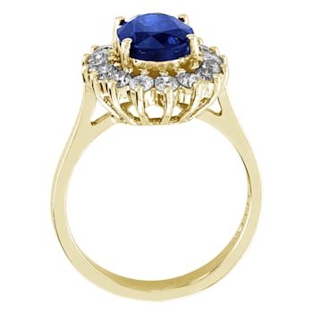 2.75ctw Sapphire and Diamond Ring in 14k Yellow Gold