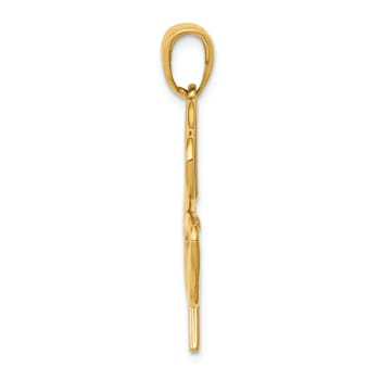 14k Yellow Gold Polished Cut-out 4-Leaf Clover Pendant