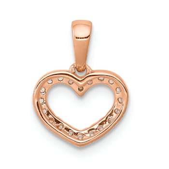 14k Rose Gold Diamond Heart Pendant