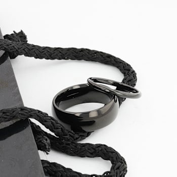 RAVEN Domed Black Tungsten Wedding Band 2mm