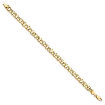 10k Yellow Gold 5.5mm Double Link Charm Bracelet