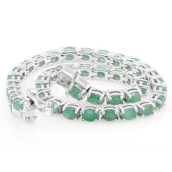 Emerald Tennis Bracelet In Sterling Silver