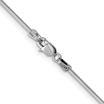 14K White Gold 1mm Octagonal Snake Chain Necklace