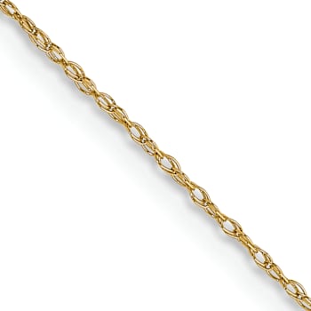 14k Yellow Gold 0.5mm Solid Cable 18 Inch Chain