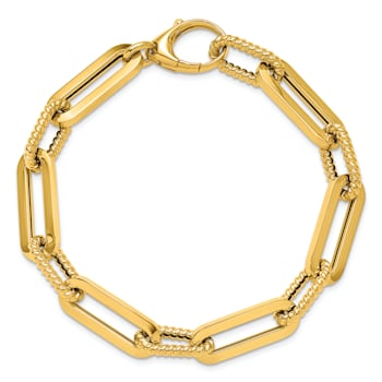14K Yellow Gold Oval Link 8 Inch Bracelet