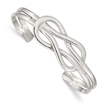 Sterling Silver Knot Design Cuff Bracelet