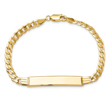 14k Yellow Gold Polished Curb Link ID Bracelet