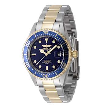 Invicta Pro Diver 37.5mm Blue Dial Stainless Steel Band Quartz Watch