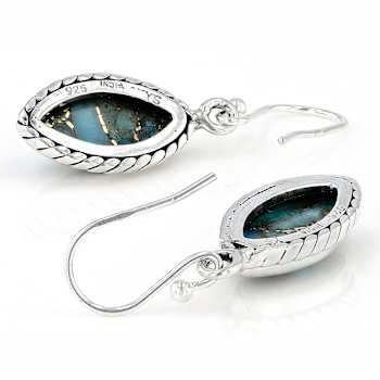 Turquoise Marquise Drop Earrings In Sterling Silver