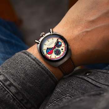 Cadola Testa Di Toro Cream Dial Black Bezel Brown Stainless Steel Band
Chronograph Watch