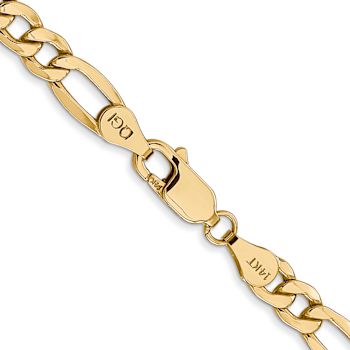 14k Yellow Gold 5.75mm Figaro Link 26 Inch Chain
