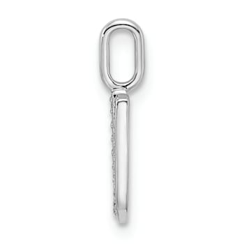 14K White Gold Diamond Letter U Initial Pendant