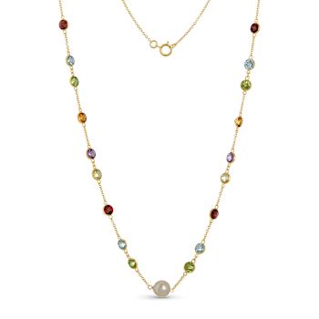 Multi-Gem 14k Yellow Gold 18" Necklace 9.69ctw