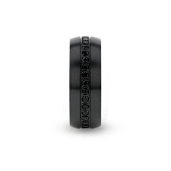 TALON Black Titanium Ring with Black Sapphires 8mm