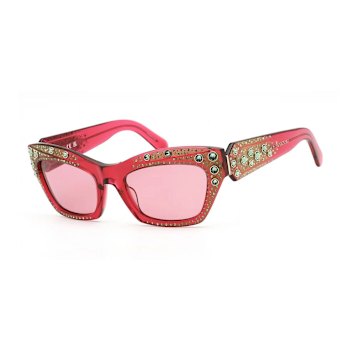 Swarovski Shiny Pink with Crystal Accent Frame / Bordeaux Lens Sunglasses