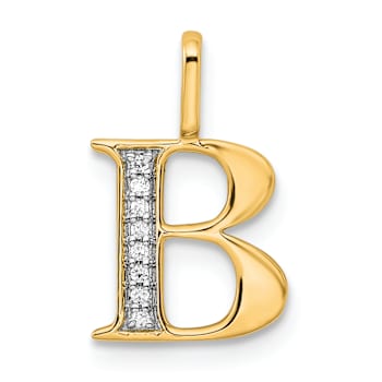 10k Yellow Gold and Rhodium Over 10k Yellow Gold Diamond Letter B
Initial Pendant