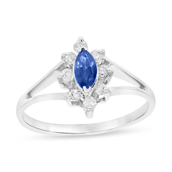 0.40ctw Sapphire and Diamond Ring in 14k White Gold