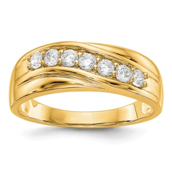 14K Yellow Gold Lab Grown Diamond SI1/SI2, G H I, Men's Band