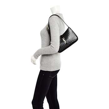 Saint Laurent YSL Sac Hobo Cocco Print Black Bag