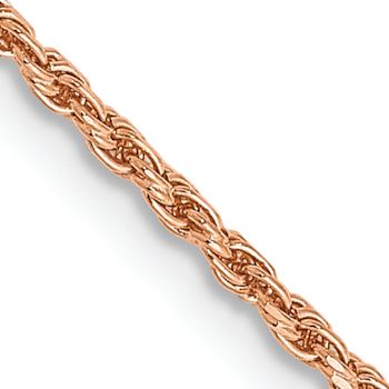 14k Rose Gold 1.5mm Solid Diamond-cut Rope 30 Inch Chain