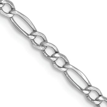 Rhodium Over 14k White Gold 2.5mm Figaro Link 18 Inch Chain