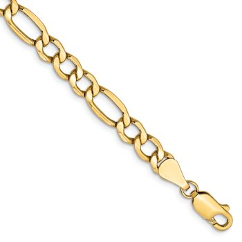 14k Yellow Gold 5.75mm Figaro Link 26 Inch Chain
