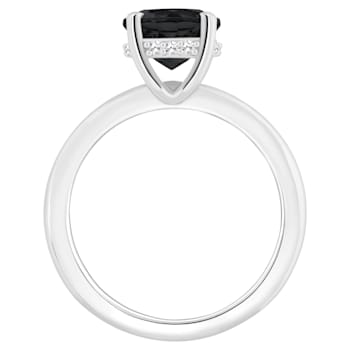8mm Round Black Onyx With Diamond Accents Rhodium Over Sterling Silver
Hidden Halo Ring