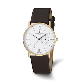 Men's Charles Hubert Stainless Steel White Dial Dress Watch
