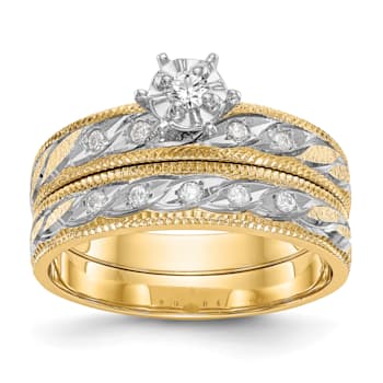 14K Yellow Gold AA Quality Engagement Ring 0.09ctw
