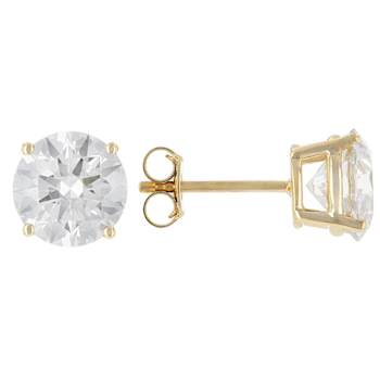 Timeless Lab-Grown Diamond Solitaire Stud Earrings 4ctw In 14K Gold