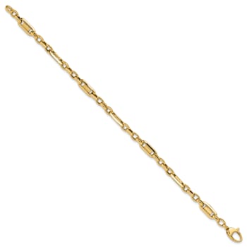 14k Yellow Gold 5.28mm Polished Fancy Link Bracelet