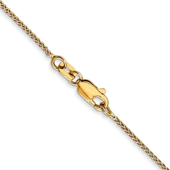 14k Yellow Gold 1mm Solid Polished Wheat Chain 22 inches