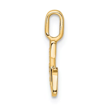 14K Yellow Gold Diamond Letter G Initial Pendant