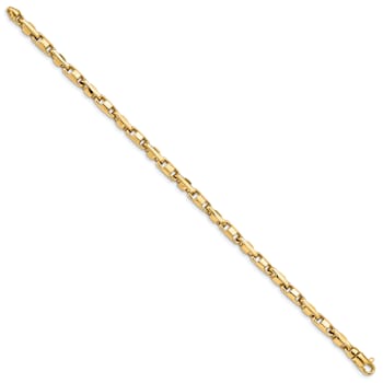 10k Yellow Gold 4mm Hand-polished Fancy Link Bracelet