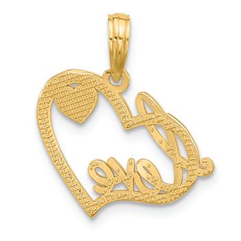 14k Yellow Gold Polished Fancy Love and Hearts Charm