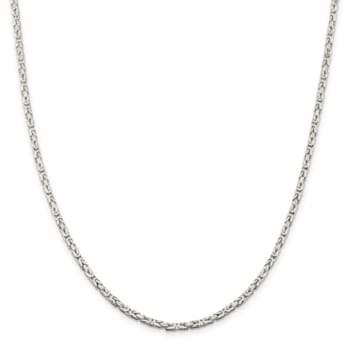 Sterling Silver 2.5mm Byzantine Chain Necklace